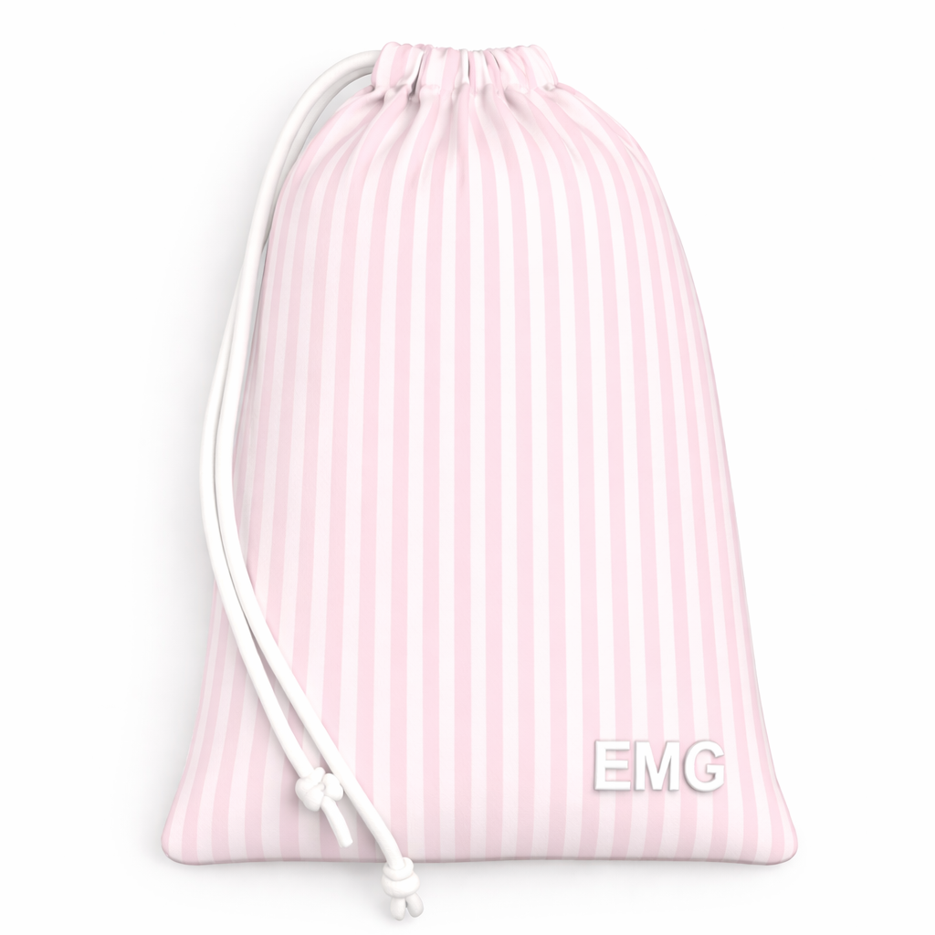 Candy Stripe Grip Bag - Blush Pink