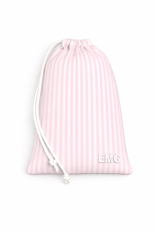 Candy Stripe Grip Bag - Blush Pink