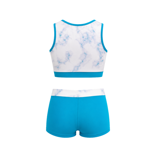 EUPHORIA TURQUOISE CROP TOP SET