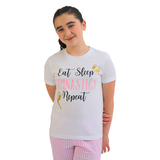 "Eat Sleep Gymnastics Repeat" Girls Pyjama Set