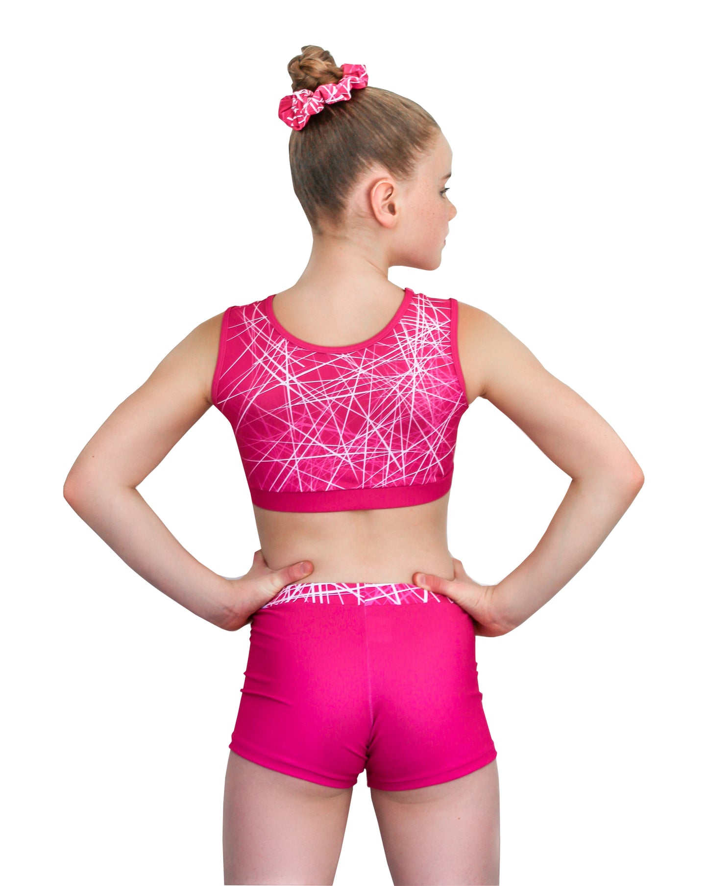 FRACTURED PINK CROP TOP SET (CLOSED BACK)