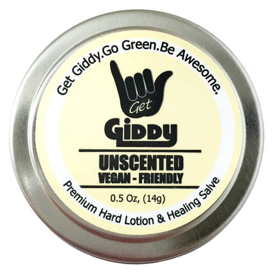 GIDDY Unscented Vegan-Friendly Hard Lotion, Balm & Salve