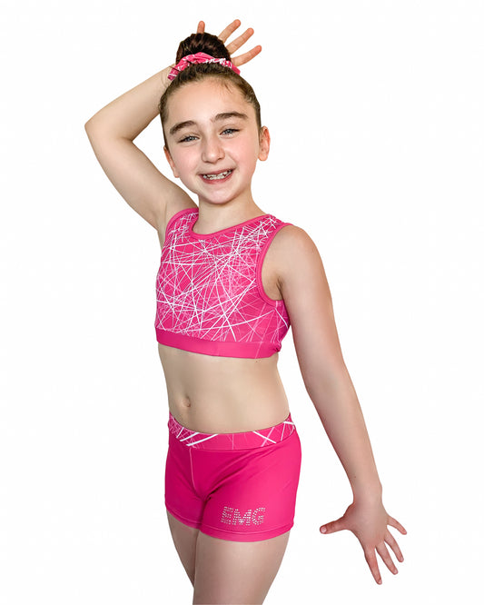 FRACTURED PINK CROP TOP SET Girls Gymnastics | Equip My Gym A