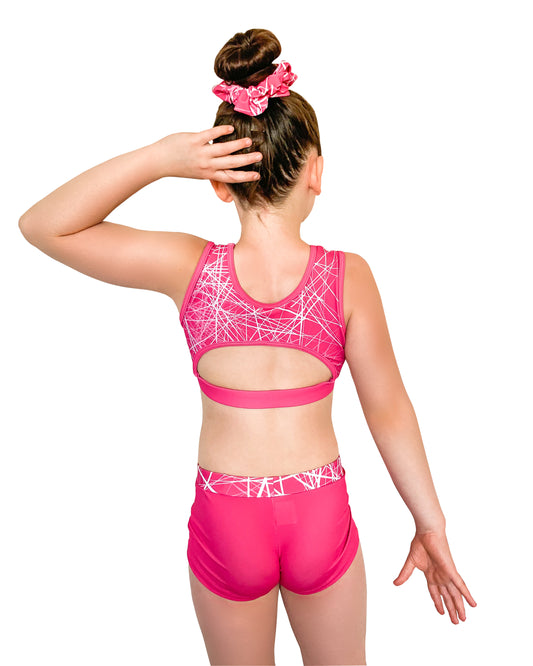 FRACTURED PINK CROP TOP SET Girls Gymnastics | Equip My Gym B