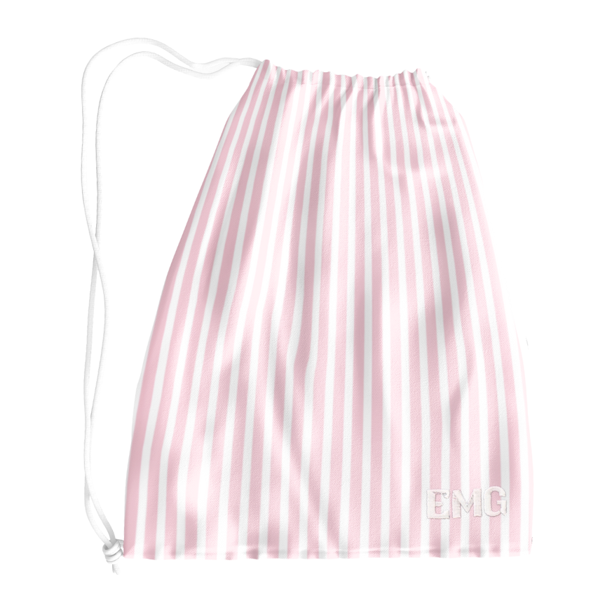 Candy Stripe Grip Bag - Blush Pink